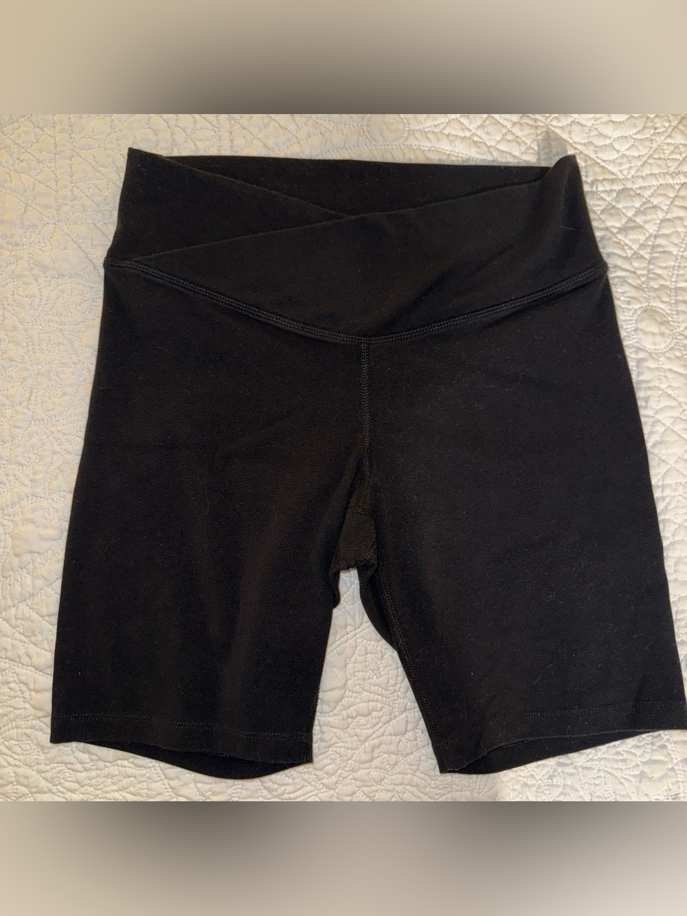 Old Navy Black High-Rise Crossover Waist Bike Shorts